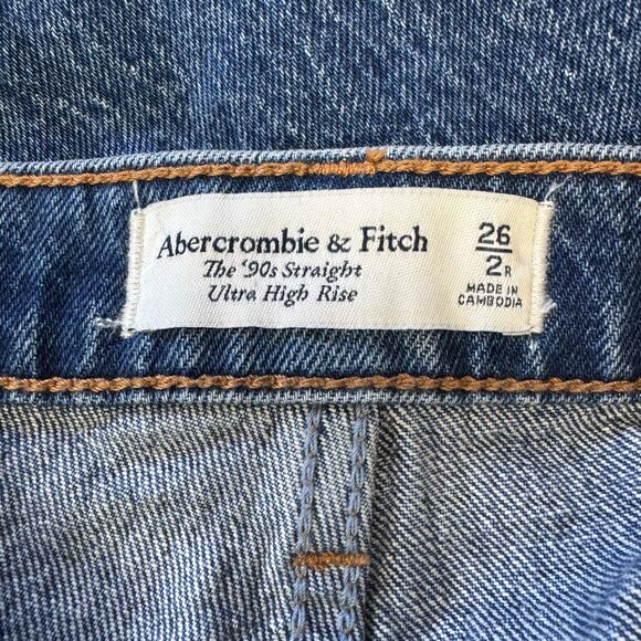NEW ABERCROMBIE & FITCH women's size 2 The 90s Straight Ultra High Rise Jeans - Picture 14 of 15